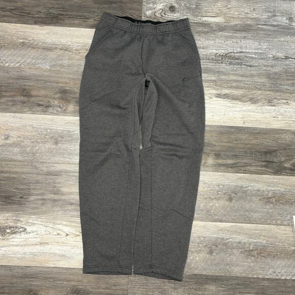 Nike Dri Fit Heather Gray Mens S Mini Swoosh Activewear Therma Training‎ Pants - Picture 1 of 11